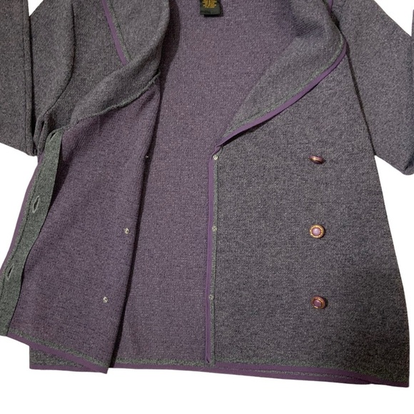 Grace Dane Lewis Vintage Blazer Double Breasted Classic Sweater Heather Gray M - Picture 9 of 16